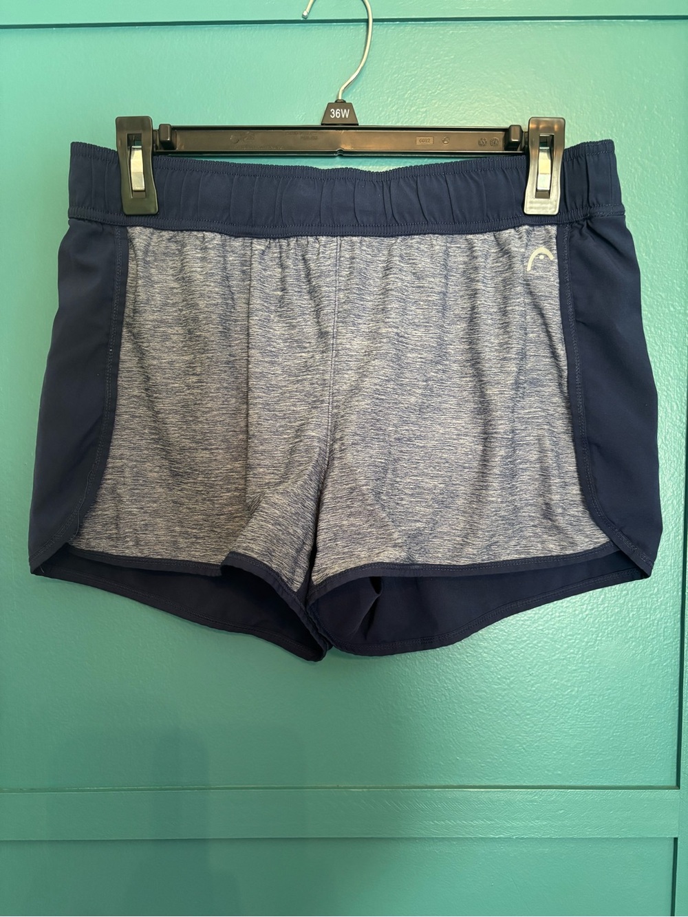 Head Women's Navy and Heathered Blue Athletic Shorts | Lined | Size Medium